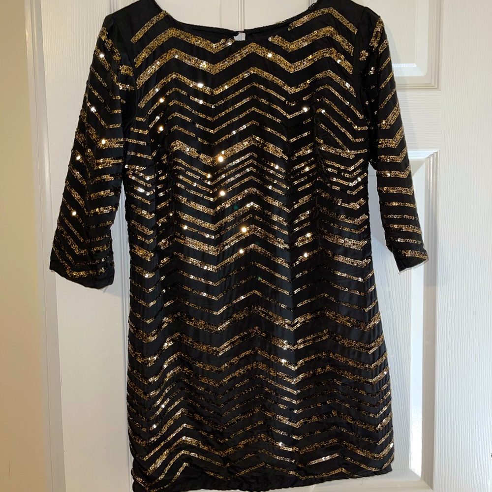 Sequin Dress Black and Gold